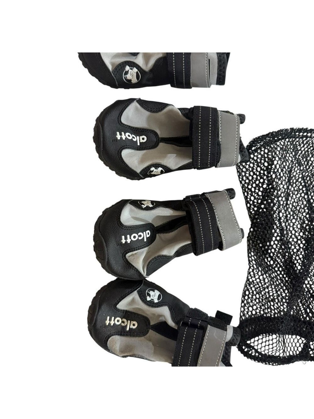 Alcott Dog Adventure Boot Shoes Reflective Black/Gray Set SzMed - Picture 6 of 11